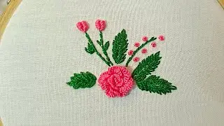 Hand Embroidery : Brazilian Embroidery flower / Brazilian Embroidery for beginners.
