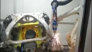 Our 300KG load-bearing dual-axis L-type positioner, equipped with an ABB robot