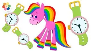 APPRENDRE À VOIR LES HEURES DANS L'HORLOGE AVEC LE CHEVAL ARC-EN-CIEL | BabyFirst TV