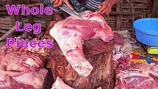 Non-Stop Beef Cutting Skills | Butcher Cut The Whole Leg | Pieces For The Customer - AllOverBD