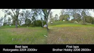 First test: RG2204 2300kv VS. Brother Hobby 2206 2600kv