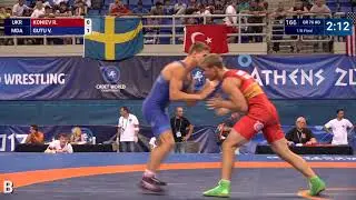 1/8 GR - 76 kg: R. KONIEV (UKR) df. V. GUTU (MDA) by VPO1, 3-2