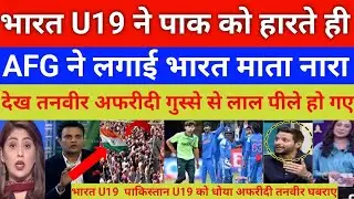 India u19 Beat pak u19 AFG celebration | Shahid afridi & Tanvir shocked 