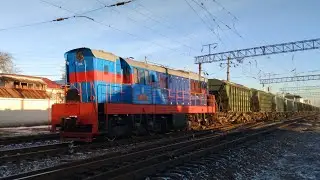 ЧМЭ3-4954 НОВИЙ ОКРАС З ЗЕРНОВОЗАМ ЕРЕМЕЕВКА РОЗДЕЛЬНАЯ-СОРТИРОВОЧНАЯ 