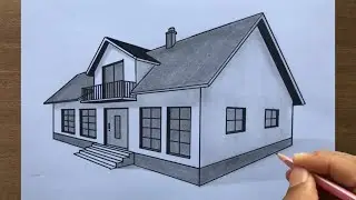 How to Draw a House in 2 Point Perspective