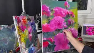 Пионы  Розовый восторг  Художник Игорь Сахаров Peonies Pink Delight