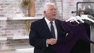 Dennis Basso Ruched Sleeve Soft Touch Top with Microchain Trim on QVC