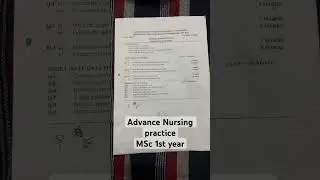 Advanced Nursing practice | MSc Nursing 1st year Question paper | July | 2025 | #ABVMU