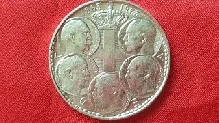 GREECE SILVER 30 DRACHMAI 1963 Centennial - Five Greek Kings 1863 - 1963 - Греция Пять Королей