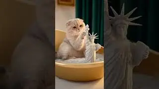 Cat Sculptor Presents: The Statue of Liberty 🗽🐱 #animalshorts #funny