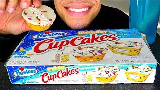 ASMR HOSTESS BIRTHDAY CUPCAKES CANDY SWEETS EATING MOUTH SOUNDS NO TALKING