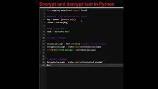 Encrypt and decrypt text in Python in just 6 line of code #python#encryption  #shorts#webdevelopment