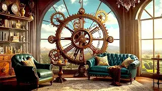 Whimsical Steampunk Interiors: AI-Enhanced Home Office & Living Room Designs