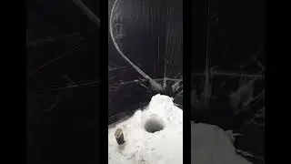 Ice fishing in dangerous weather conditions 