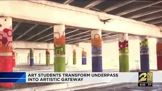 Art students transform underpass into artistic gateway