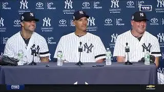 Nick Swisher, Andy Pettitte, Jason Giambi on Old-Timers' Day