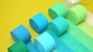 PartyWoo Crepe Paper Streamers 8 Rolls, 1.8 Inch x 82 Ft / Roll, Green and Blue Birthday Streamers