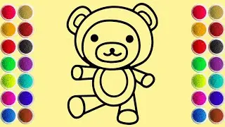 Relax and enjoy this satisfying sand painting of a cute teddy bear | easy step by step tutorial