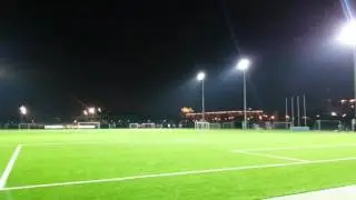 Football beautiful soccer field at night