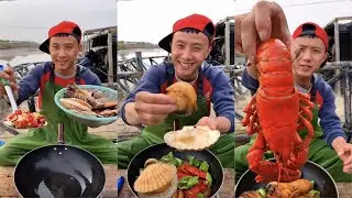 Fisherman DaGang cooked a lot of delicious seafood, lobster, scallops, abalone, octopus. Enjoyable!