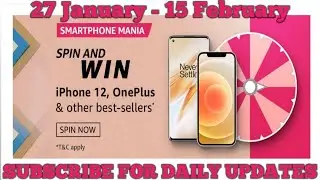 Smartphone Mania answers|Amazon spin and win| FZ quiz time answers| IPhone 12, Mi 105G, One plus 8..