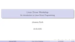 Linux Driver Workshop 2025