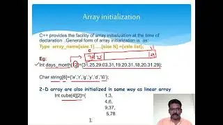 22cs101 -Problem Solving Using C++ -Unit 1   Multi Dimensional & Character Array