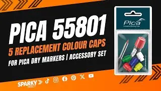 Pica 55801 | Accessory Set | 5 Replacement Colour Caps for Pica Dry Markers
