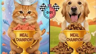 Cat 🐈 Vs Dog 🐕 || Cat or Dog meal 🥩 competition🏋️🤣 || Funny combination 