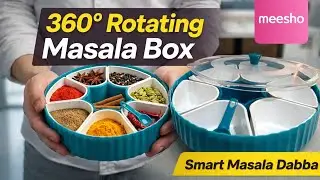 360&deg; Rotating Masala Box | Kitchen Organizer for Daily Use | Masala Dabba with Spoon @Meesho 