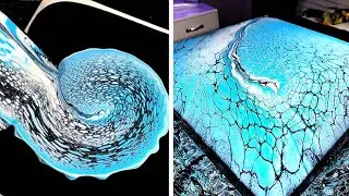 This is So Cool!!! 3 Fluid Art Techniques in 1 Painting!