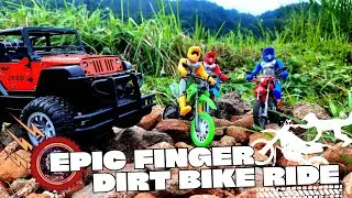 🔥 Epic Finger Dirt Bike Ride &ndash; Tiny Bikes, Big Thrills! 🏍️