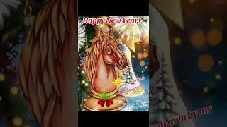 HAPPY NEW YEAR🎄DRAWING HORSE! #happynewyear #art #drawing #horse #2026 #allejahrewieder #germany