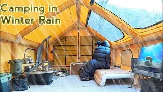 Camping in Heavy Snow fall 24 Hours Timelapse