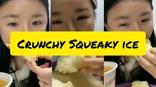 Ice Eating Compilation #65 - Crunchy A Little Bit Squeaky Ice 💛💜🤍❄🧊
