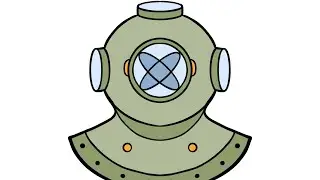 How to Draw DIVER HELMET EASY