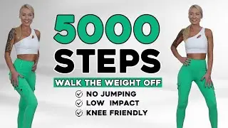 5000 STEPS WALKING WORKOUT | 5K Steps Challenge! Full Body Fat Burn | Sweaty, Knee Friendly