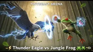 TinyBeast Arena Showdown ⚡ Epic Eagle vs Frog Battle in Bamboo Grove
