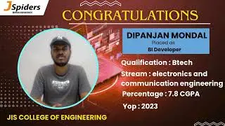 🎉 JSpiders Basavanagudi Placement | Dipanjan Mondal's Journey to BI Developer