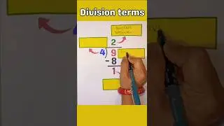 Division terms in English and Telugu ll భాగహారం ll #divisoranddividend