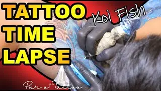TATTOO TIME LAPSE: KOI FISH AND LOTUS FLOWER