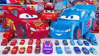Disney pixar Cars☆ Many Mini Cars Roll Down a Colorful Ramp into Yellow Water!