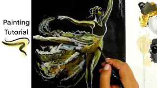 How to paint BALLERINA. Acrylic Painting Tutorial for beginners