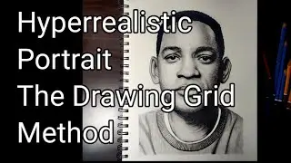 Will Smith Portrait || Timelapse Video || Drawing grid method