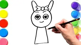How To Draw cute Pinky Drawing, Painting & Coloring For Kids and Toddlers_ Child Art 🐋🌈