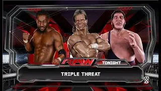 WWE 2k15 Triple Threat (интернациональный пояс) Lex Luger - Kofi Kingston - Andre The Giant 2 бой