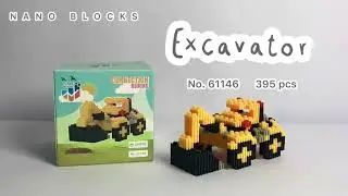 Unboxing & Building Mini Excavator Nanoblock | Step by Step Assembly | Bricks Toys