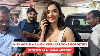 Miss World Manushi Chillar Looks Gorgeous, Spotted At Mumbai Airport #manushichhillar #missworld