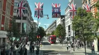 Riding a London Double-Deck BYD Electric Bus Along Oxford Street