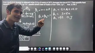 15. How much heat energy is released when 5.0 g of water at 20&deg;C changes into ice at 0&deg;C ? Take